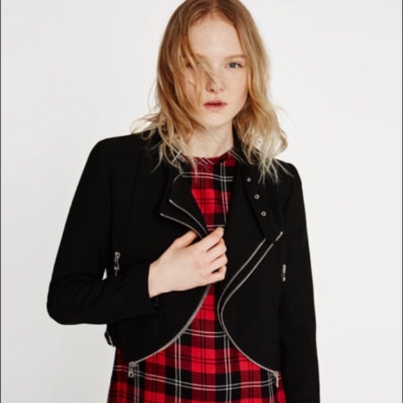 Zara Cropped Jacket with zipper details - Picture 2 of 7